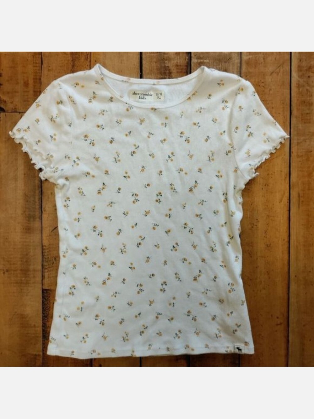 Abercrombie Kids girls floral ribbed tee shirt spring